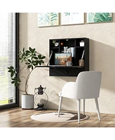 Gouun Wall-Mount Floating Desk Foldable Space Saving Laptop Workstation
