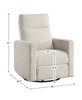 Homelegance 30" White Label Avenue Swivel Glider Reclining Chair