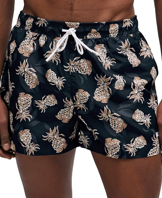 Boss by Hugo Men's Pineapple Motif Swim Shorts