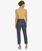 Tommy Hilfiger Women's Plaid-Print Slim-Fit Ankle Pants