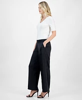 T Tahari Women's Pull-On Wide-Leg Ankle Pants