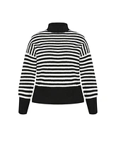 City Chic Plus Hampstead Narrow Stripe Sweater