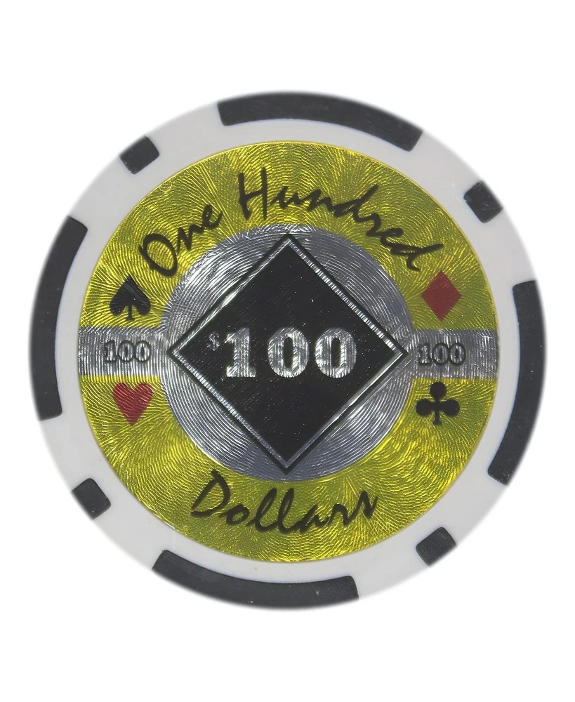 Slickblue Black Diamond Holo Inlay Poker Chips (25-Pack) Casino-Style Poker Chips