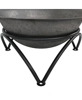 Slickblue 23.5 inch Wood-Burning Small Cast Iron Fire Pit Bowl with Stand