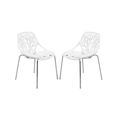 LeisureMod Modern Asbury Dining Chair w/ Chromed Legs