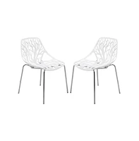 LeisureMod Modern Asbury Dining Chair w/ Chromed Legs