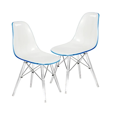 LeisureMod Dover Molded Side Chair with Acrylic Base