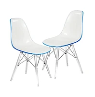 LeisureMod Dover Molded Side Chair with Acrylic Base