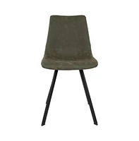 LeisureMod Markley Modern Leather Dining Chair With Metal Legs