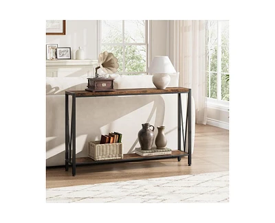 gaomon Console Table,2-Tier Entryway Table Featuring Ample Storage, Narrow Sofa Table with a V Design, Measuring 43" – Ideal for Your Entryway