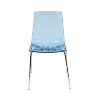 LeisureMod Ralph Plastic Dining Chair with Chrome Legs