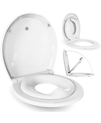 Jool Baby Toddler Jool Quick Flip Toilet Seat with Built-In Potty & Splash Guard Training