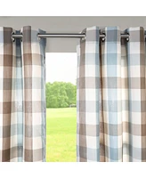 Awesome Home Wonderland Check Outdoor Curtain Uv Protected Privacy Panel, 52"x96"