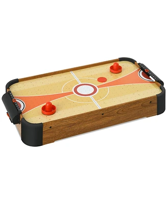 Sugift 24" Mini Tabletop Air Hockey Game for Kids, Compact Air Hockey Table w/Electric Fan, Pushers & Pucks