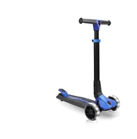 Hurtle 3-Wheel Foldable Kids Scooter With Led Wheel Lights - Blue