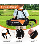 Gymax 28'' Portable Junior Complete Golf Club Set for Kids Age 8+ Set of 5