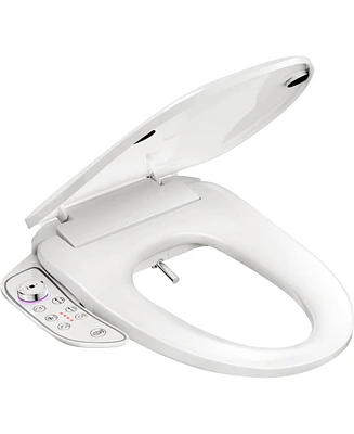 Lalahoo Electric Bidet Toilet Seat with Side Panel, Elongated Heated Toilet Seat