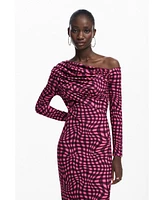 Desigual Women's Psychedelic checkered dress