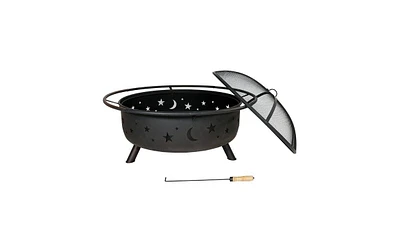 Slickblue Wood Burning Fire Pit - Durable Outdoor Fireplace for Backyard Comfort and Ambiance