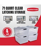 Rubbermaid Cleverstore 71 Qt Latching Plastic Storage Container & Lid (4 Pack)