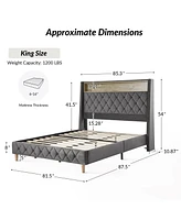 Hulala Home Dimas Modern 81.5" Bed with Storage Compartments