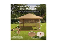 Slickblue Pop-Up Gazebo Outdoor Canopy With Mesh Mosquito Netting Sidewalls