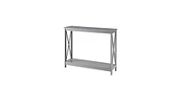 Slickblue Wood Console Sofa Table with Bottom Storage Shelf for Living Room Organization