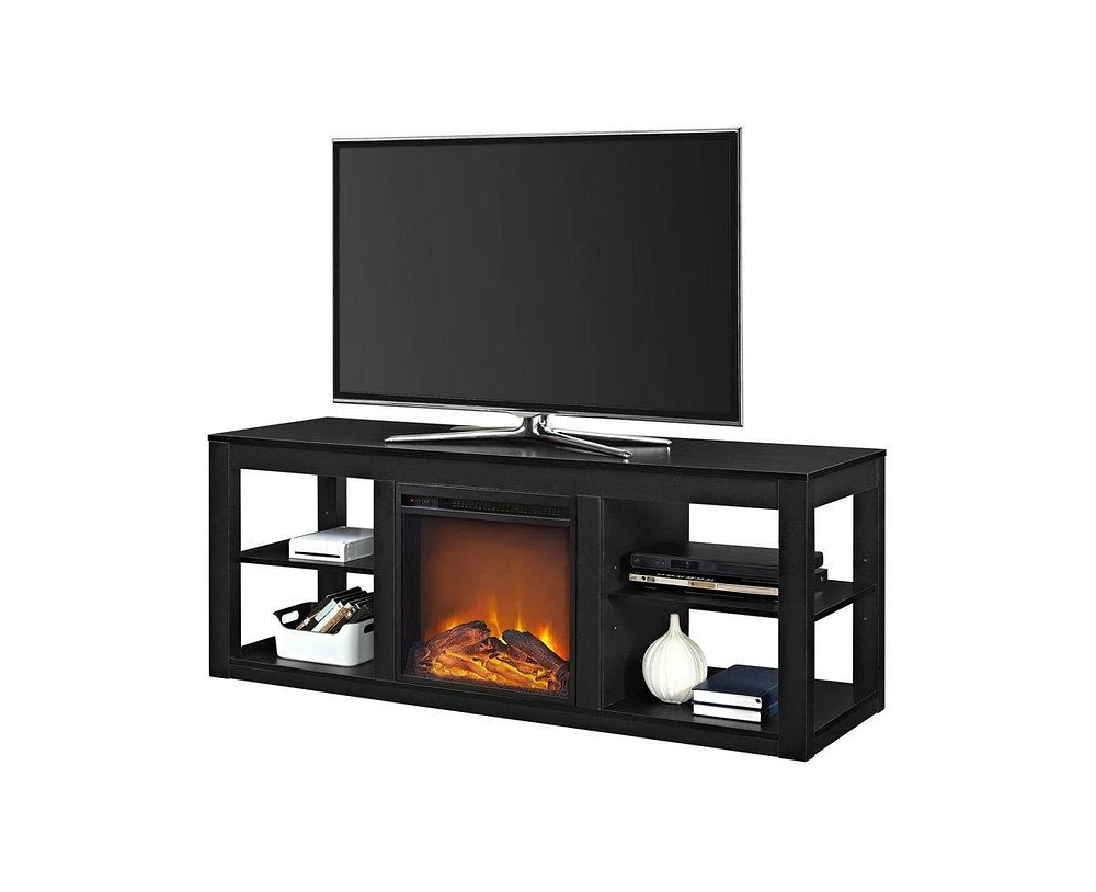 Slickblue 2-in-1 Electric Fireplace Tv Stand with Storage for Modern Spaces