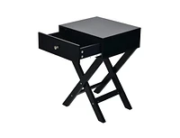 Slickblue X-Shape 1-Drawer Nightstand End/Side Table with Storage for Bedroom or Living Room