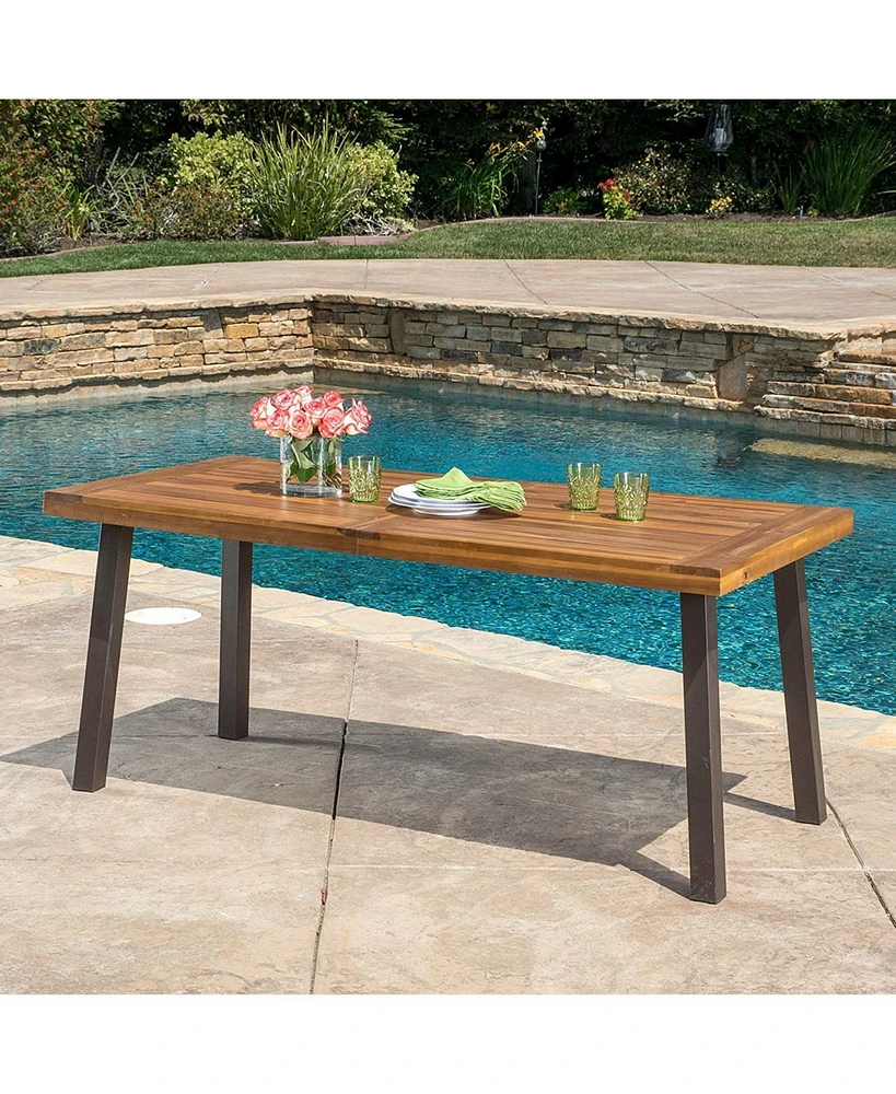 Slickblue Acacia Wood Outdoor Patio Dining Table for Stylish Outdoor Meals