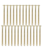 Cauldham Bright Brass Wood Screws #9 x 3 Inch for Door Hinges - 25 pack