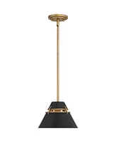 Possini Euro Design Curry 10" Modern Industrial Pendant Ceiling Light Fixture Dining Room Over Table Kitchen Island Foyer Hanging Black Gold Finish Me