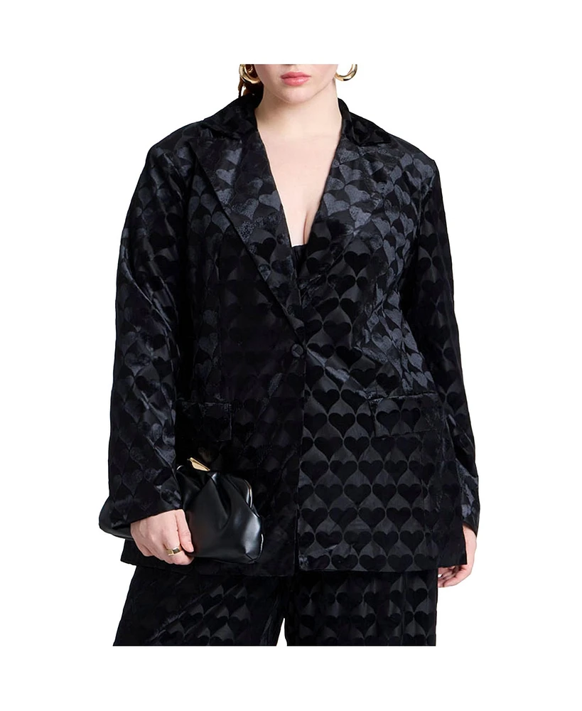 Eloquii Plus Heart Velvet Blazer