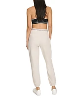 Calvin Klein Women's Fleece Logo Elastic High-Waist Joggers