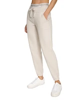 Calvin Klein Women's Fleece Logo Elastic High-Waist Joggers