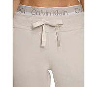 Calvin Klein Women's Fleece Logo Elastic High-Waist Joggers