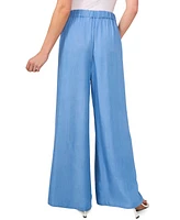 CeCe Women's Overlap Tie Front Wide Leg Soft Pants