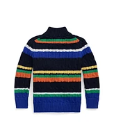 Polo Ralph Lauren Toddler and Little Boys Striped Cotton Quarter-Zip Sweater