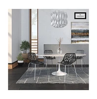 LeisureMod Modern Asbury Dining Chair w/ Chromed Legs