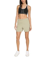 Calvin Klein Women's Fleece Smocked Waistband Midi Shorts