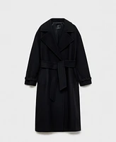 Mango Women's Maxi Lapel Manteco Wool Coat