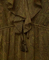 Mango Women's Ruffled Paisley Print Dress