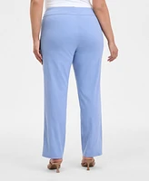 I.n.c. International Concepts Plus Mid-Rise Pull-On Straight-Leg Pants, Created for Macy's