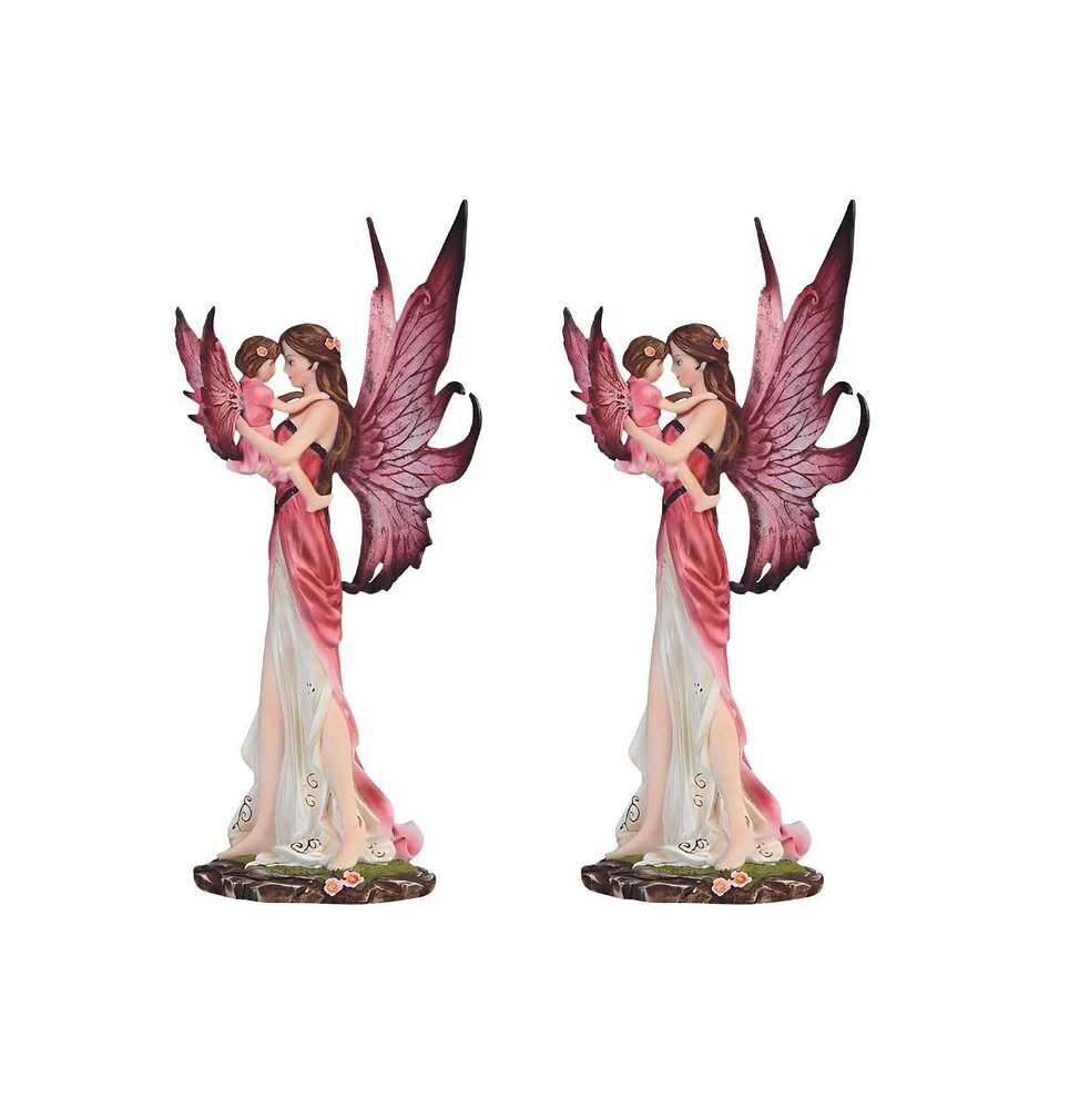 Fc Design "2-pc Set" 10"H Fairy with Baby Girl Figurine Statue Ornament Home Room Office Decor and Perfect Ideas for Housewarming