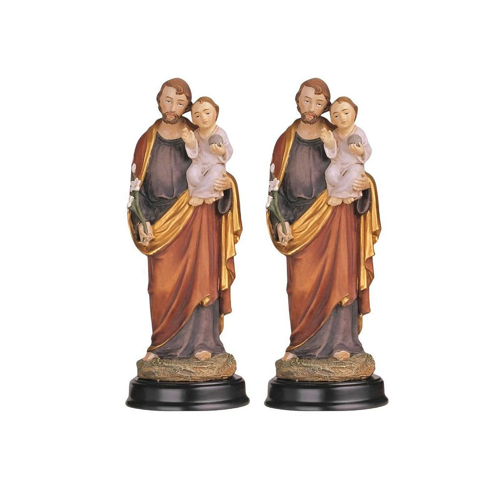 Fc Design 2-pc Set" 5"H Saint Joseph Holding Baby Jesus Statue Holy Figurine Statue Ornament Home Room Office Decor and Perfect Ideas for Housewarming