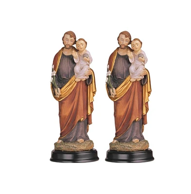 Fc Design 2-pc Set" 5"H Saint Joseph Holding Baby Jesus Statue Holy Figurine Statue Ornament Home Room Office Decor and Perfect Ideas for Housewarming