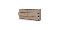 Slickblue Farmhouse Contemporary 6-Drawer Double Dresser for Bedroom Storage and Rustic Style