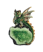 Fc Design "2-pc Set" 4"H Green Dragon on Green Faux Crystal Stone Figurine Statue Ornament Home Room Office Decor and Perfect Ideas for Housewarming,