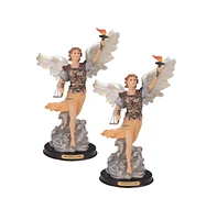 Fc Design "2-pc Set" 12"H Archangel Uriel Statue Angel of Wisdom Holy Figurine Statue Ornament Home Room Office Decor and Perfect Ideas for Housewarmi