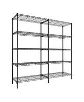 gaomon Wire Shelving Heavy Duty Load 1400LB, 5 Tier Shelf, 59" W x 13.8" D x 59" H Metal Storage Rack, Adjustable Shelves, Standing Storage Shelf Unit
